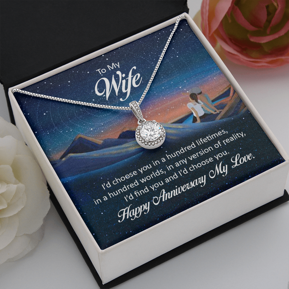 To My Wife I'd Choose You in a Hundred Lifetimes Eternal Union Necklace-Express Your Love Gifts