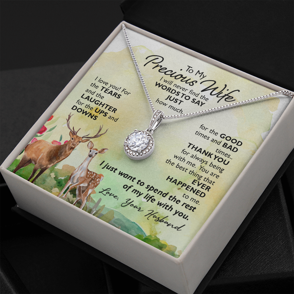 To My Precious Wife I Will Never Find the Words Eternal Union Necklace-Express Your Love Gifts