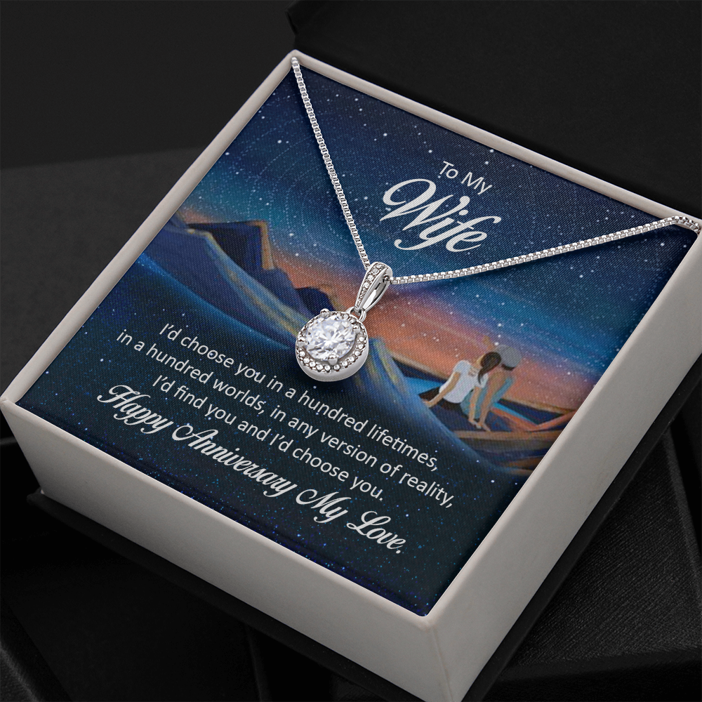 To My Wife I'd Choose You in a Hundred Lifetimes Eternal Union Necklace-Express Your Love Gifts