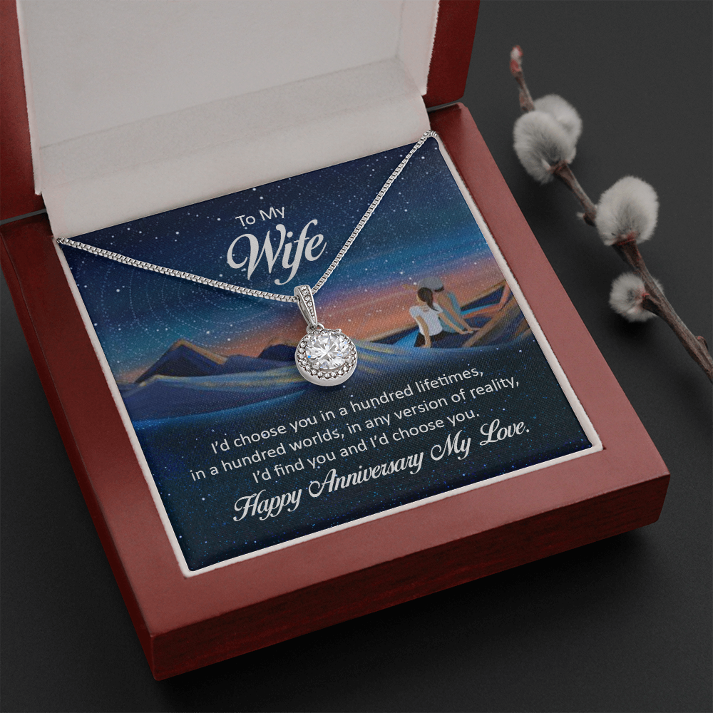 To My Wife I'd Choose You in a Hundred Lifetimes Eternal Union Necklace-Express Your Love Gifts