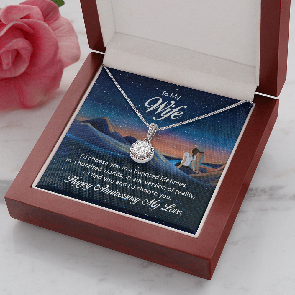 To My Wife I'd Choose You in a Hundred Lifetimes Eternal Union Necklace-Express Your Love Gifts