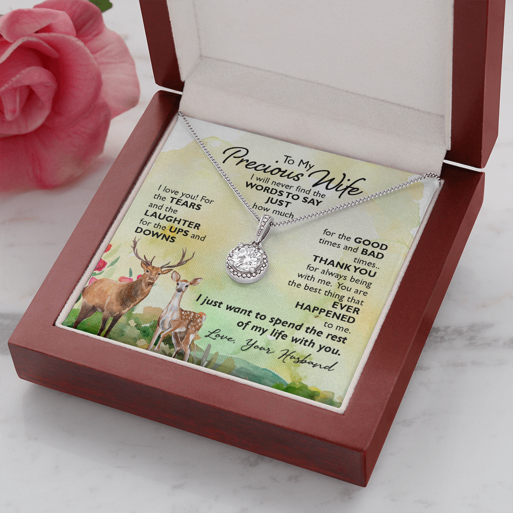 To My Precious Wife I Will Never Find the Words Eternal Union Necklace-Express Your Love Gifts