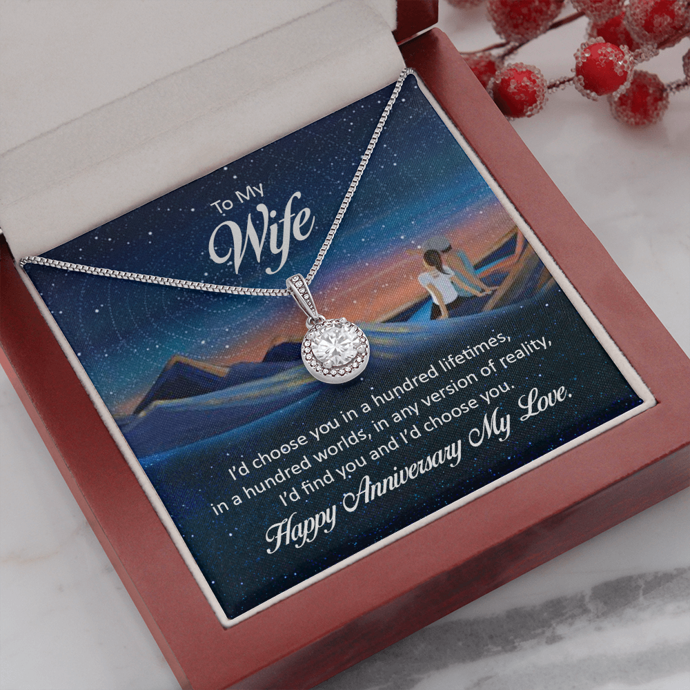 To My Wife I'd Choose You in a Hundred Lifetimes Eternal Union Necklace-Express Your Love Gifts
