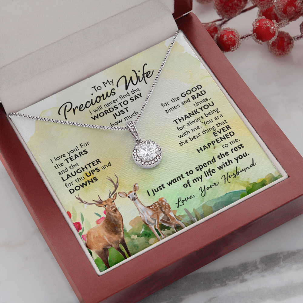 To My Precious Wife I Will Never Find the Words Eternal Union Necklace-Express Your Love Gifts