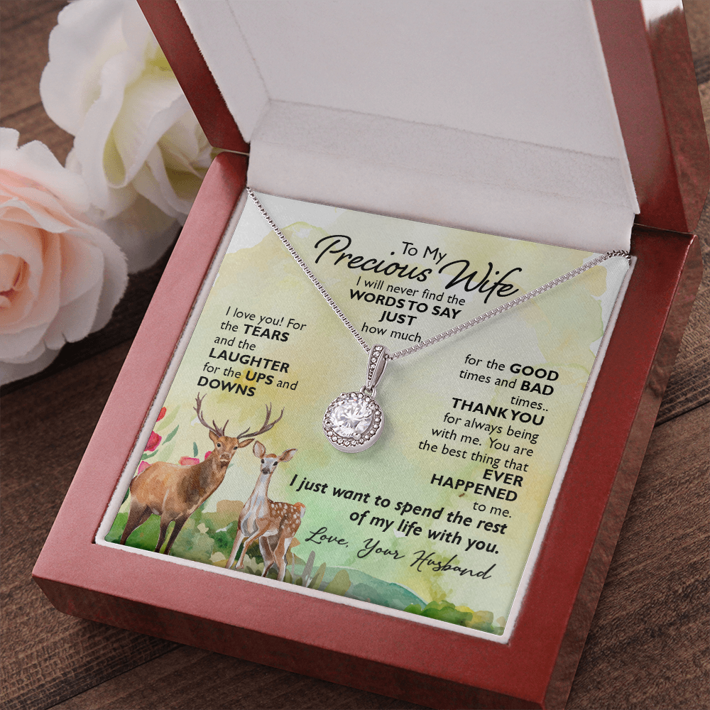 To My Precious Wife I Will Never Find the Words Eternal Union Necklace-Express Your Love Gifts
