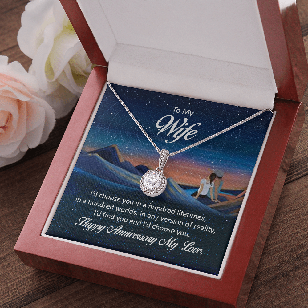 To My Wife I'd Choose You in a Hundred Lifetimes Eternal Union Necklace-Express Your Love Gifts