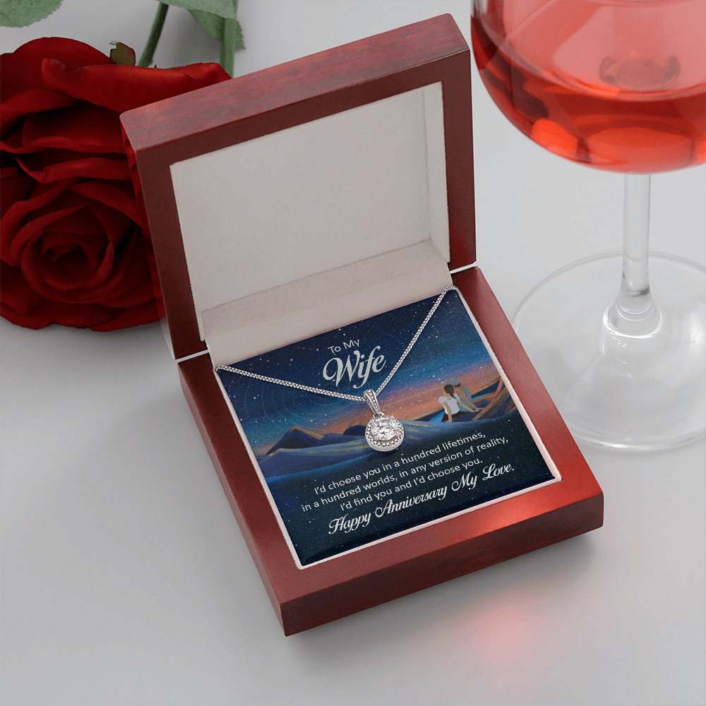 To My Wife I'd Choose You in a Hundred Lifetimes Eternal Union Necklace-Express Your Love Gifts