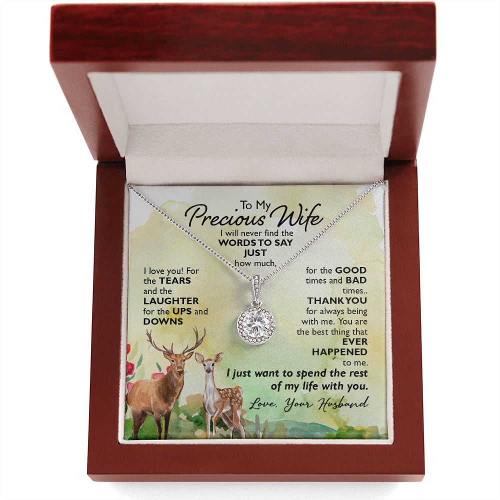 To My Precious Wife I Will Never Find the Words Eternal Union Necklace-Express Your Love Gifts