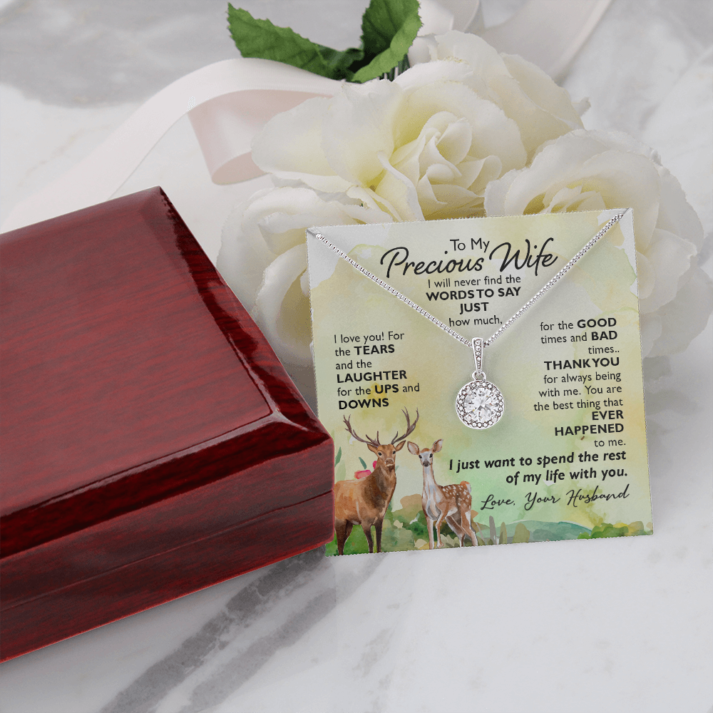 To My Precious Wife I Will Never Find the Words Eternal Union Necklace-Express Your Love Gifts