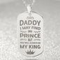 I May Find My Prince Engraved Dog Tag Necklace Stainless Steel or 18k Gold w 24" Chain-Express Your Love Gifts