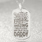 Everyone Can be a Father Engraved Dog Tag Necklace Stainless Steel or 18k Gold w 24" Chain-Express Your Love Gifts