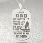 No Matter Where Life Takes Me Engraved Dog Tag Necklace Stainless Steel or 18k Gold w 24" Chain-Express Your Love Gifts