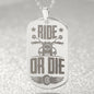 Ride or Die Engraved Dog Tag Necklace Stainless Steel or 18k Gold w 24" Chain-Express Your Love Gifts