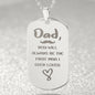 You Will Always be The First Engraved Dog Tag Necklace Stainless Steel or 18k Gold w 24" Chain-Express Your Love Gifts