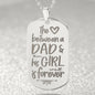 Love Between Dad Engraved Dog Tag Necklace Stainless Steel or 18k Gold w 24" Chain-Express Your Love Gifts