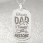 Thanks Dad I Turned Out Awesome Engraved Dog Tag Necklace Stainless Steel or 18k Gold w 24" Chain-Express Your Love Gifts