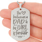 Love Between Dad Engraved Dog Tag Necklace Stainless Steel or 18k Gold w 24" Chain-Express Your Love Gifts