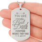 You Are The Best Dad Engraved Dog Tag Necklace Stainless Steel or 18k Gold w 24" Chain-Express Your Love Gifts