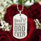 Best Buckin' Dad Engraved Dog Tag Necklace Stainless Steel or 18k Gold w 24" Chain-Express Your Love Gifts