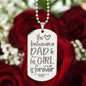 Love Between Dad Engraved Dog Tag Necklace Stainless Steel or 18k Gold w 24" Chain-Express Your Love Gifts