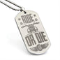 Ride or Die Engraved Dog Tag Necklace Stainless Steel or 18k Gold w 24" Chain-Express Your Love Gifts