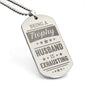 Trophy Husband Engraved Dog Tag Necklace Stainless Steel or 18k Gold w 24" Chain-Express Your Love Gifts