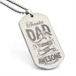Thanks Dad I Turned Out Awesome Engraved Dog Tag Necklace Stainless Steel or 18k Gold w 24" Chain-Express Your Love Gifts