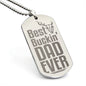 Best Buckin' Dad Engraved Dog Tag Necklace Stainless Steel or 18k Gold w 24" Chain-Express Your Love Gifts
