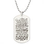 Everyone Can be a Father Engraved Dog Tag Necklace Stainless Steel or 18k Gold w 24" Chain-Express Your Love Gifts