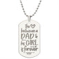 Love Between Dad Engraved Dog Tag Necklace Stainless Steel or 18k Gold w 24" Chain-Express Your Love Gifts