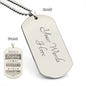 Trophy Husband Engraved Dog Tag Necklace Stainless Steel or 18k Gold w 24" Chain-Express Your Love Gifts