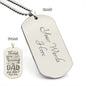 Thank You For Being The Dad Engraved Dog Tag Necklace Stainless Steel or 18k Gold w 24" Chain-Express Your Love Gifts