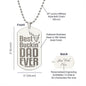 Best Buckin' Dad Engraved Dog Tag Necklace Stainless Steel or 18k Gold w 24" Chain-Express Your Love Gifts