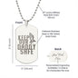 Keep Our Daddy Safe Dad Engraved Dog Tag Necklace Stainless Steel or 18k Gold w 24" Chain-Express Your Love Gifts