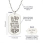Dad Thanks For Being My Hero Engraved Dog Tag Necklace Stainless Steel or 18k Gold w 24" Chain-Express Your Love Gifts