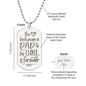 Love Between Dad Engraved Dog Tag Necklace Stainless Steel or 18k Gold w 24" Chain-Express Your Love Gifts