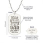 Thank You For Being The Dad Engraved Dog Tag Necklace Stainless Steel or 18k Gold w 24" Chain-Express Your Love Gifts
