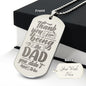 Thank You For Being The Dad Engraved Dog Tag Necklace Stainless Steel or 18k Gold w 24" Chain-Express Your Love Gifts