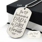 Love Between Dad Engraved Dog Tag Necklace Stainless Steel or 18k Gold w 24" Chain-Express Your Love Gifts