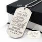 You Are The Best Dad Engraved Dog Tag Necklace Stainless Steel or 18k Gold w 24" Chain-Express Your Love Gifts