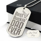 Best Buckin' Dad Engraved Dog Tag Necklace Stainless Steel or 18k Gold w 24" Chain-Express Your Love Gifts