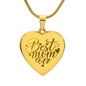 Best Mom Ever Engraved Heart Necklace Stainless Steel or 18k Yellow Gold Finish 18-22" Chain-Express Your Love Gifts