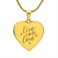 Live Laugh Love Engraved Heart Necklace Stainless Steel or 18k Yellow Gold Finish 18-22" Chain-Express Your Love Gifts