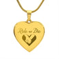 Ride or Die Engraved Heart Necklace Stainless Steel or 18k Yellow Gold Finish 18-22" Chain-Express Your Love Gifts