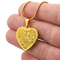 Elephant Head Engraved Heart Necklace Stainless Steel or 18k Yellow Gold Finish 18-22" Chain-Express Your Love Gifts