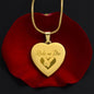 Ride or Die Engraved Heart Necklace Stainless Steel or 18k Yellow Gold Finish 18-22" Chain-Express Your Love Gifts