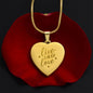 Live Laugh Love Engraved Heart Necklace Stainless Steel or 18k Yellow Gold Finish 18-22" Chain-Express Your Love Gifts