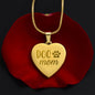 Dog Mom Engraved Heart Necklace Stainless Steel or 18k Yellow Gold Finish 18-22" Chain-Express Your Love Gifts