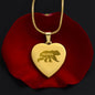 Mama Bear Engraved Heart Necklace Stainless Steel or 18k Yellow Gold Finish 18-22" Chain-Express Your Love Gifts