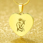 Couple King Queen Engraved Heart Necklace Stainless Steel or 18k Yellow Gold Finish 18-22" Chain-Express Your Love Gifts